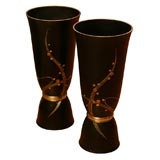 Pair of signed Deco Vases