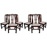 Set of 6 19th Century Mahogany Chippendale Gothic Dining Chairs