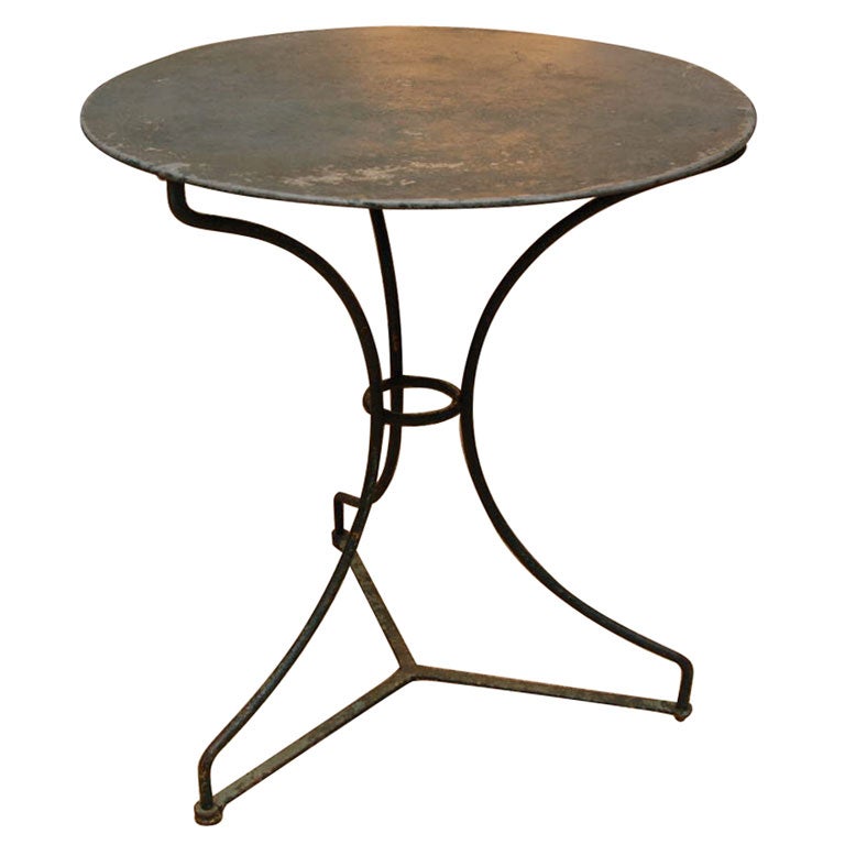 1900 French Painted Iron Bistro Table at 1stDibs