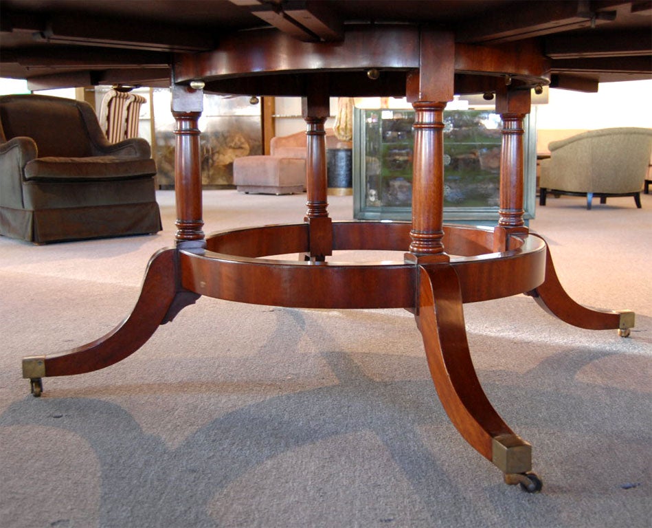 EXQUISITE NEO-CLASSICAL STYLE EXPANDABLE MAHOGANY DINING TABLE 1
