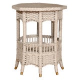 American 20th C. Wicker Taboret Small Side Table