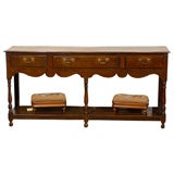 18th Century Rare English Elm Dresser Base Server