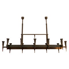 Large Bronze Ramp Chandelier by Bagues