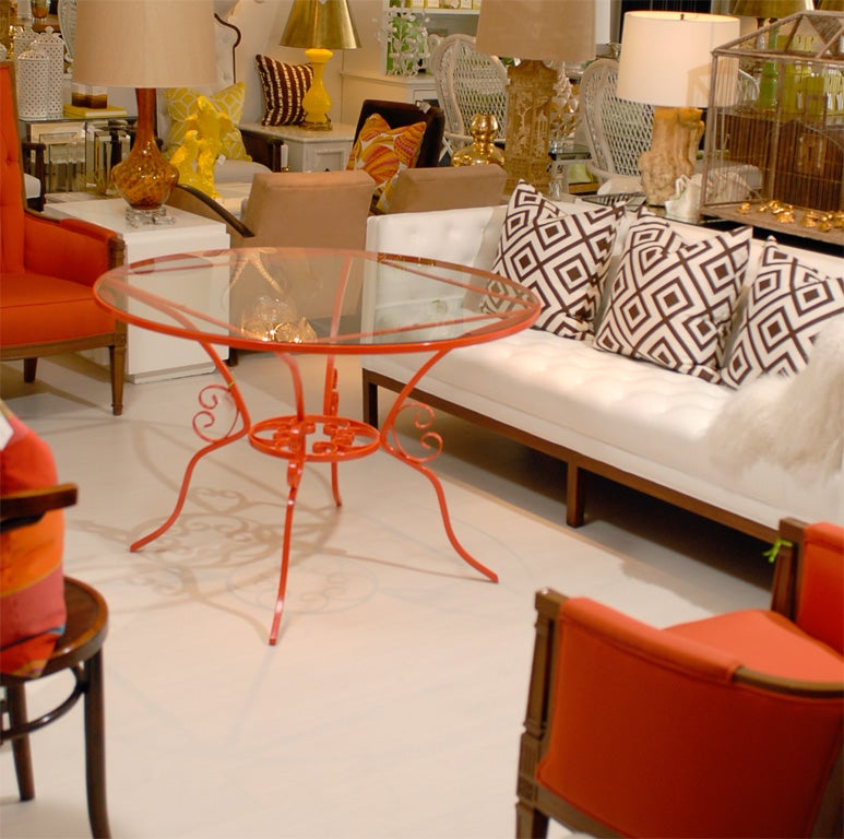 Red Metal Dining Table