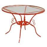 Red Metal Dining Table