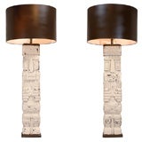 Vintage Pair of Totem Poles as Lamps