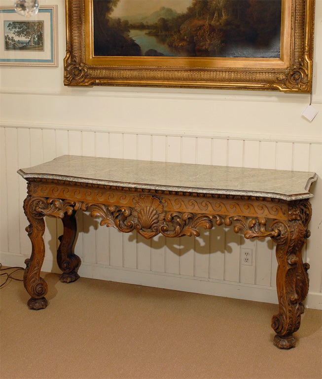 Marble Top Console Table