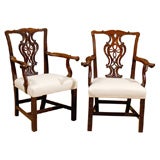 Pair Chippendale Arm Chairs