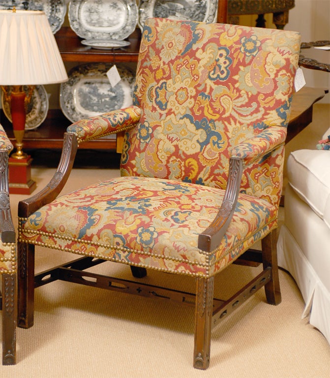 19th Century Pair Gainesborough Chairs For Sale