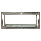 Vintage Invisible Lucite Console