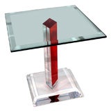 Op-Art Lucite Side Table