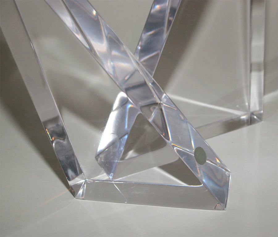 American Lucite Triangle Sculptures by Ritts Company