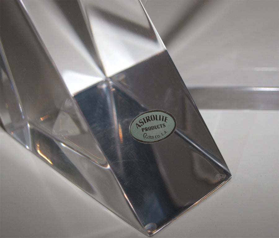 20th Century Lucite Triangle Sculptures by Ritts Company