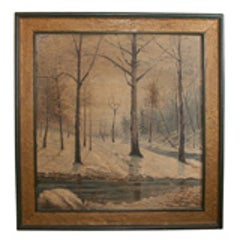 Signed Oil Painting: Winter Landscape 11