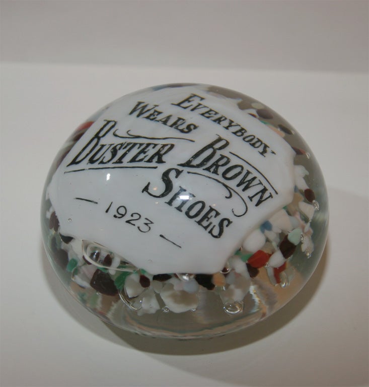 Buster Brown Glass Paper Weight