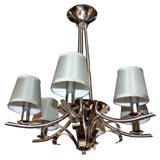 1940 s Modernist Scroll Design Chandelier