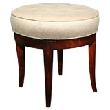 1940 s Mahogany Swivel Stool with Button Seat Detail