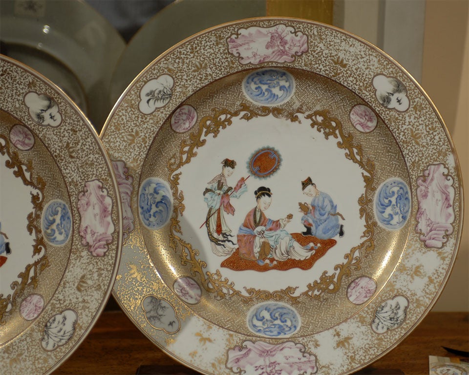 18th Century and Earlier Rare Set of Meissen-inspired Chinese Export Chargers, c. 1740