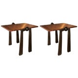 A pair of sofa end tables