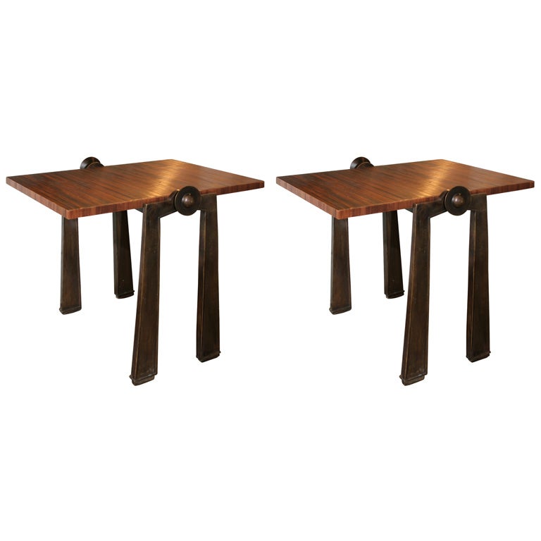 A pair of sofa end tables For Sale