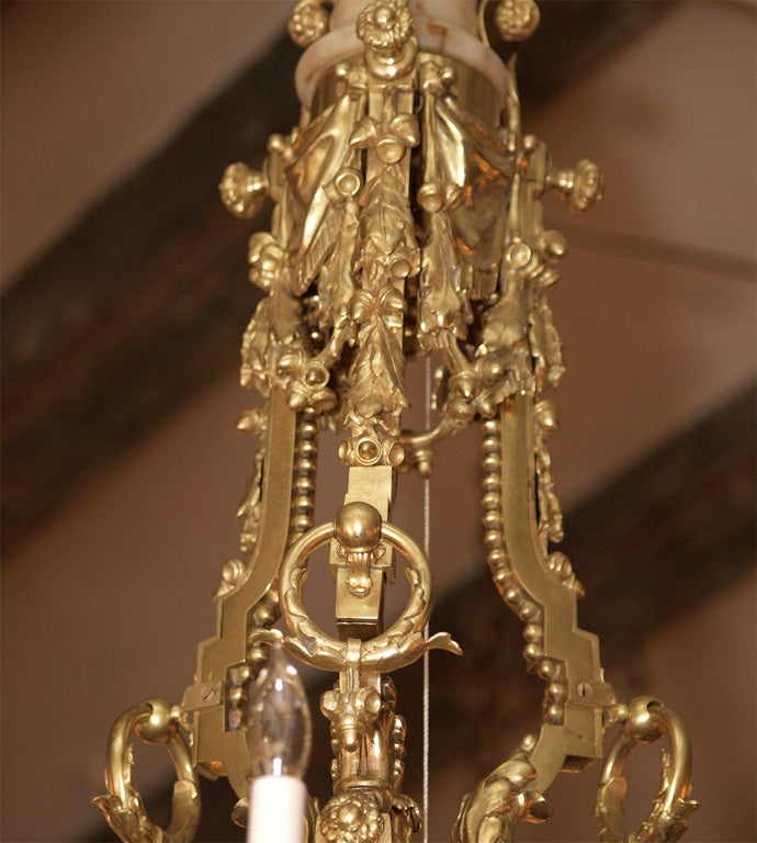 chandelier bronze doré