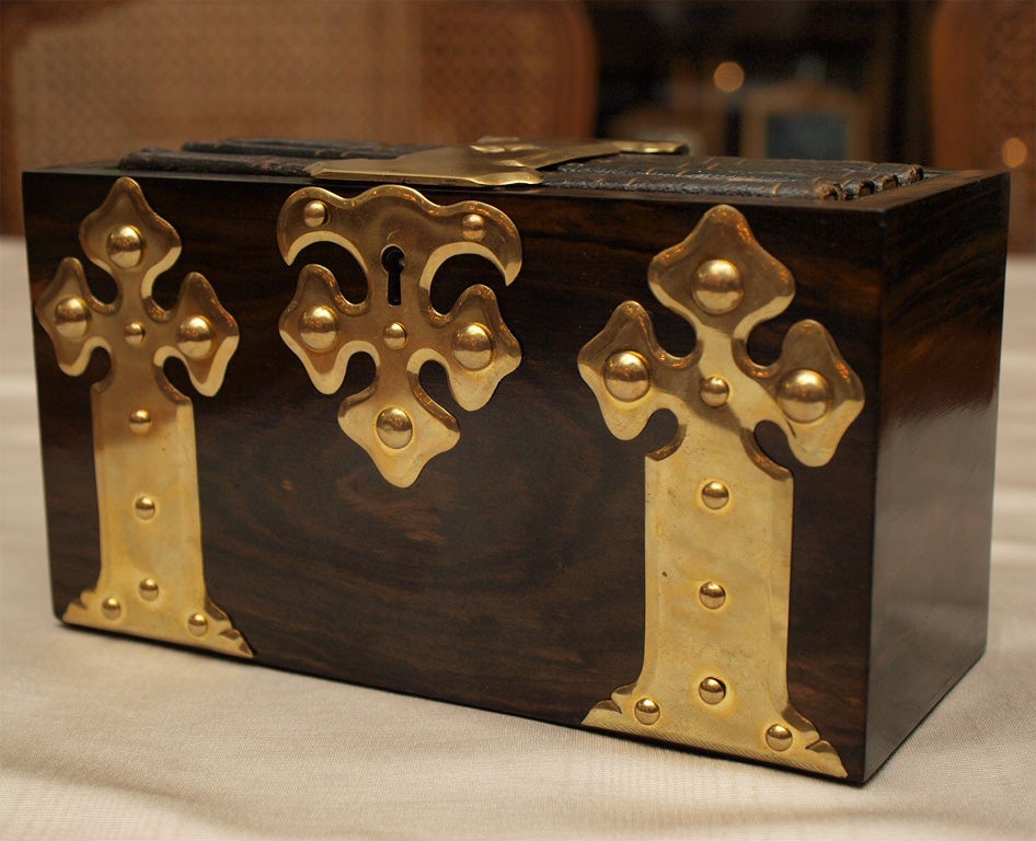 Antique Coromander Diary Box With Original Journals