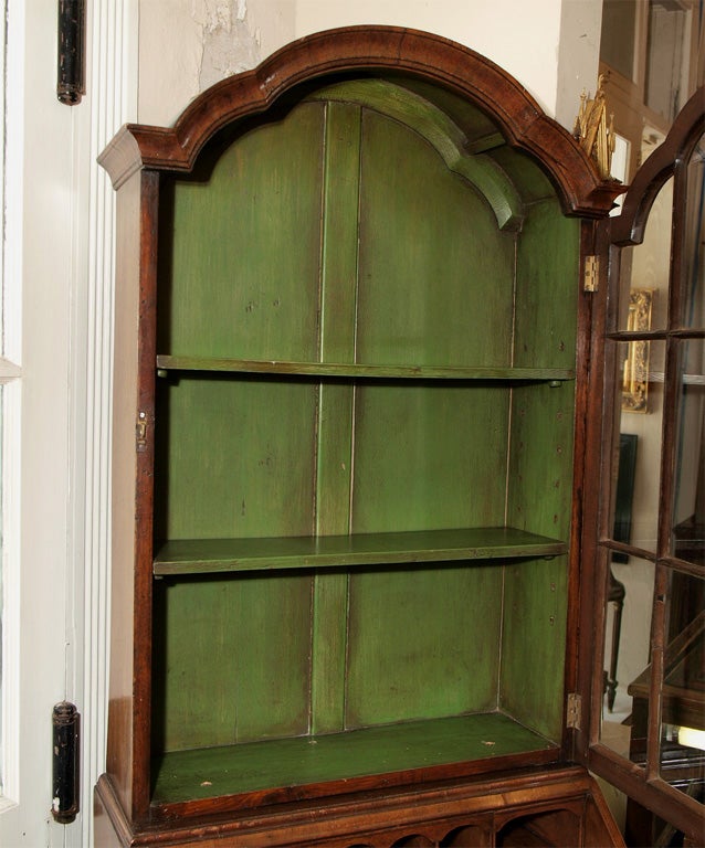 Antique English burled walnut secretary, circa 1890s.