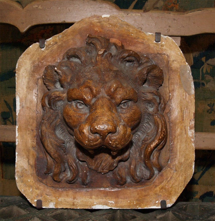 Medallion Relief of the Face of a Lion