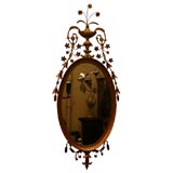 Gilt Wood Adams Style Oval Mirror