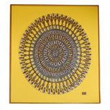 "Jeweled Brilliant Sun" studio stoneware mural by Raul Coronel
