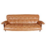 Jacaranda and leather sofa by Jean Gillon for Woodart