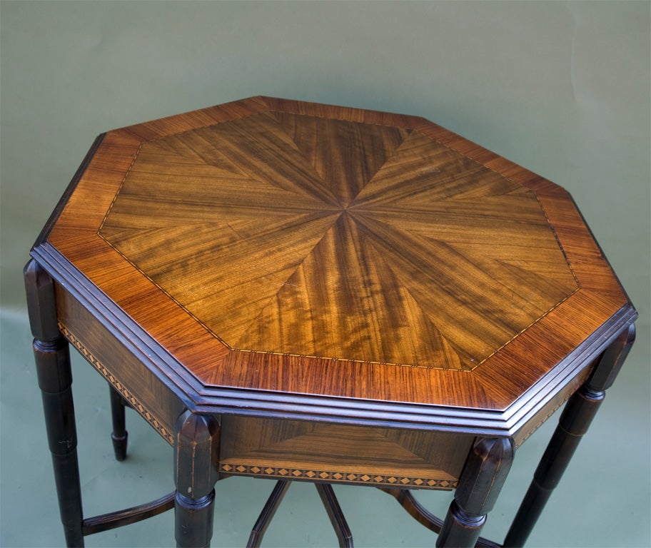 20th Century Octagonal Center Table With Inlay