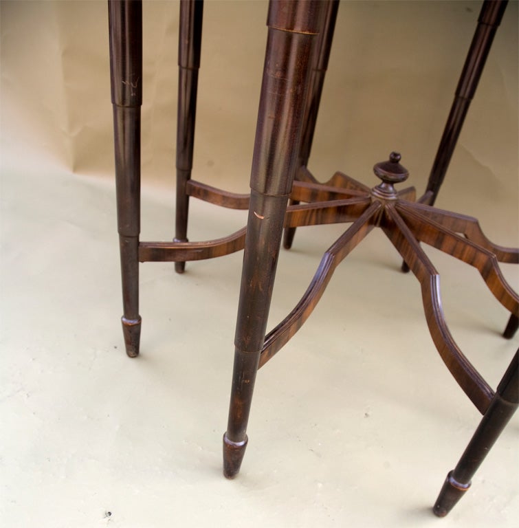 Fruitwood Octagonal Center Table With Inlay