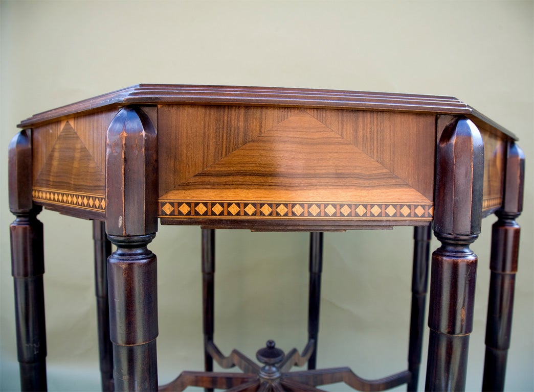 Octagonal Center Table With Inlay 1