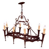 Vintage Spanish Revival  Wrought Iron Chandelier