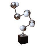 Contemporary Chromed Multi-Head Table Lamp