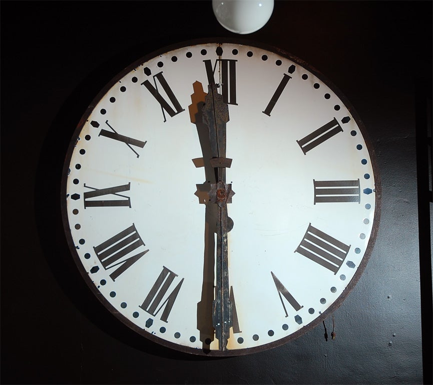 Original Enamel Clock Tower Face, Fully Functional