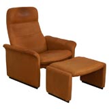 de Sede Leather Armchair & Ottoman