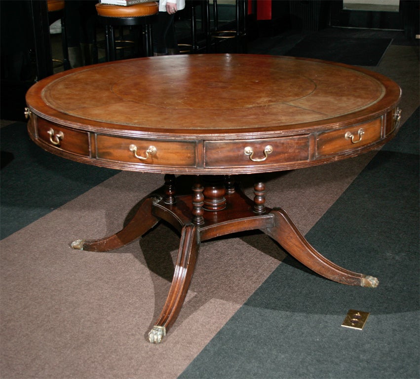 A 19th Century Mahogany Library Drum Table