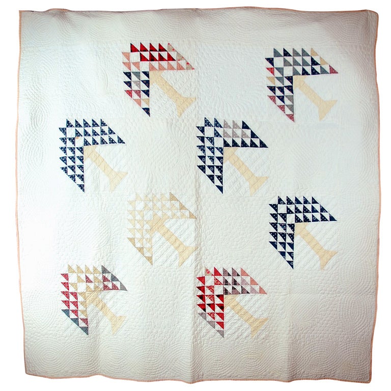 19TH C. TREE OF LIFE COTTON QUILT FROM PENNSYLVANIA