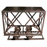 Antique French industrial cart on track