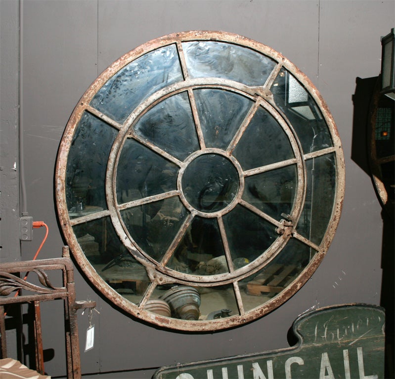 Iron window frame mirror