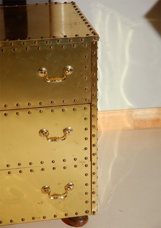 Six-Drawer Brass Dresser By Sarreid 1