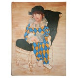 Artist's rendering of Pablo Picasso's Paul en Arlequin