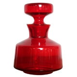 Ruby Red Modernist glass bottle