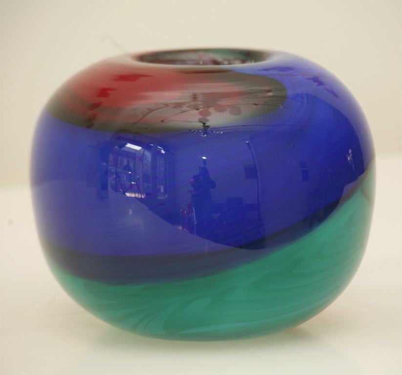 Stefano Toso Glass Bowl In Excellent Condition For Sale In Hudson, NY