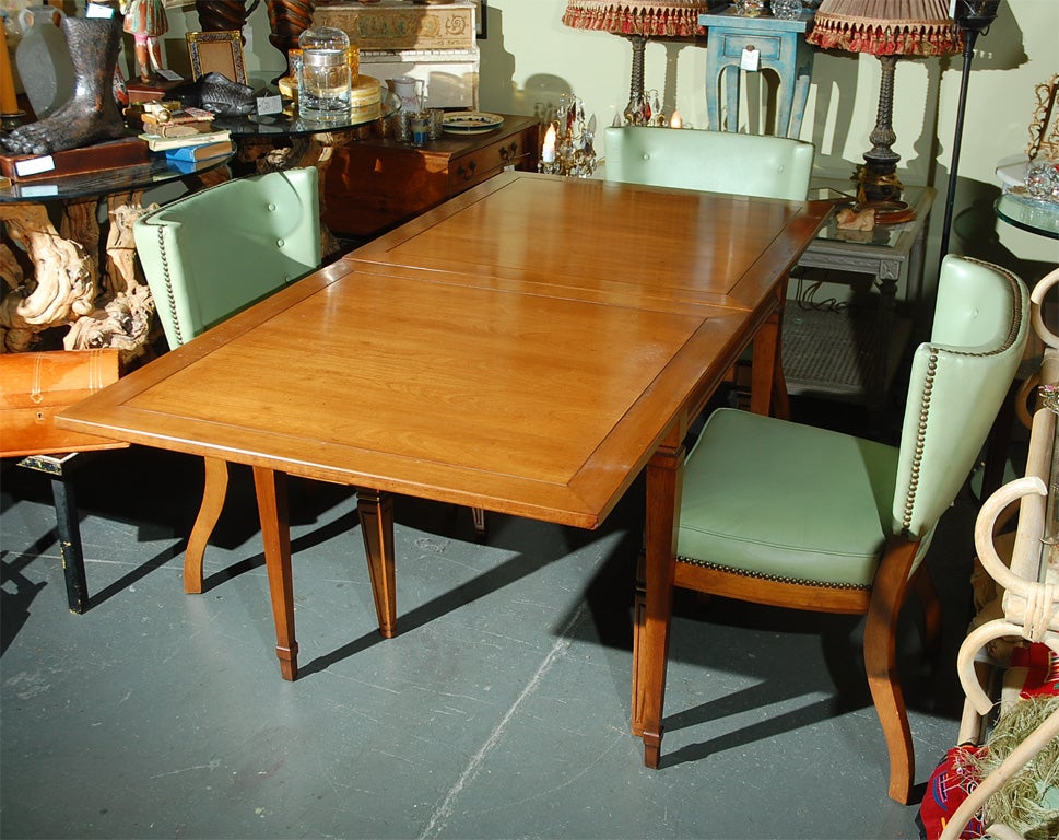 Mid-20th Century C. 1940-50 Extension Table and Four Upholstered Chairs