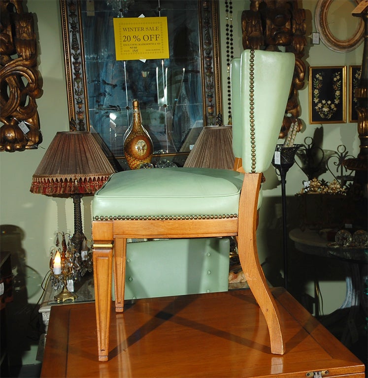 C. 1940-50 Extension Table and Four Upholstered Chairs 1