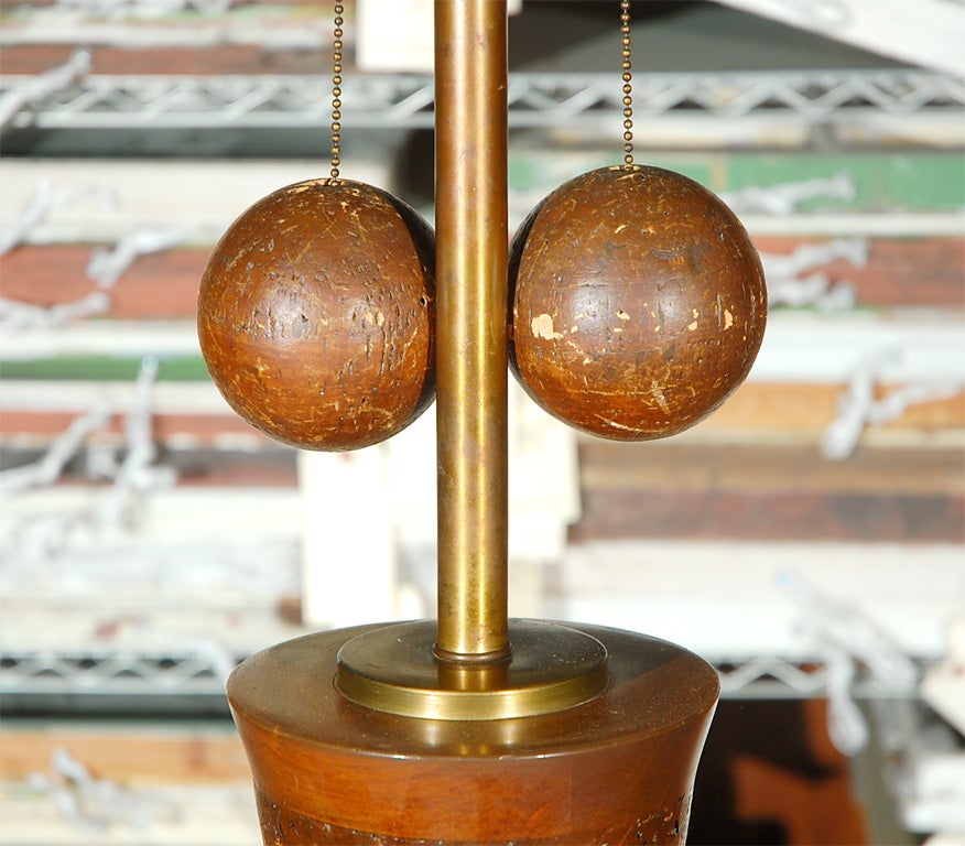 American C. 1950-60 7ft.Tall Cork Floor Lamp with Big Cork Ball Pulls