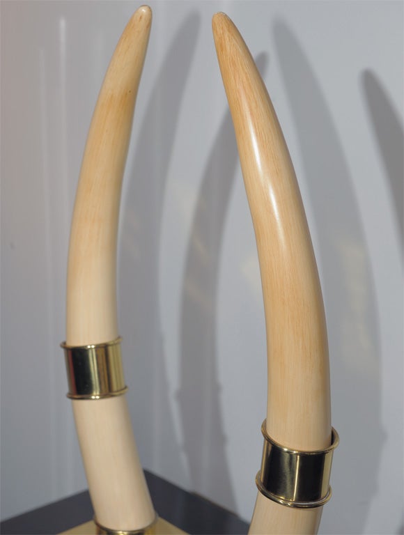 Late 20th Century Faux Ivory Tusks by Chapman
